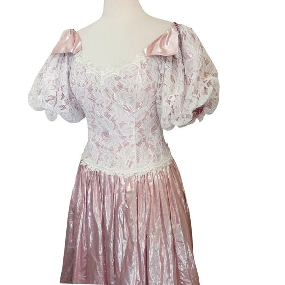 Vintage Scott McClintock Lace Dress Small Southern Belle Wedding Princess Prom - Picture 2 of 16